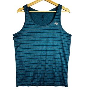 Rabbit Athletic Tank Size SM Top Mens Teal Black Stripe Running Gym Workout